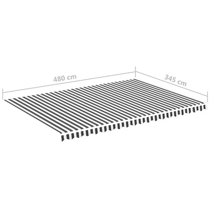 Tessuto di Ricambio Tenda da Sole Antracite e Bianco 5x3,5 m | homemem39