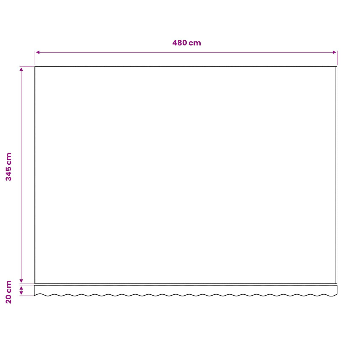 Tessuto di ricambio Tenda da Sole Antracite e Bianco 500x350 cm