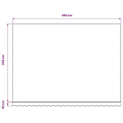 Tessuto di ricambio Tenda da Sole Antracite e Bianco 500x350 cm
