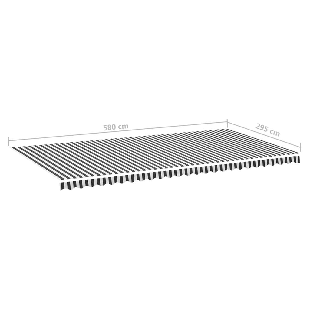 Tessuto di Ricambio per Tenda da Sole Antracite e Bianco 6x3 m | homemem39