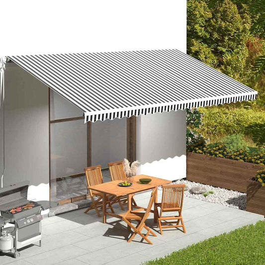 Tessuto di ricambio Tenda da Sole Antracite e Bianco 600x300 cm
