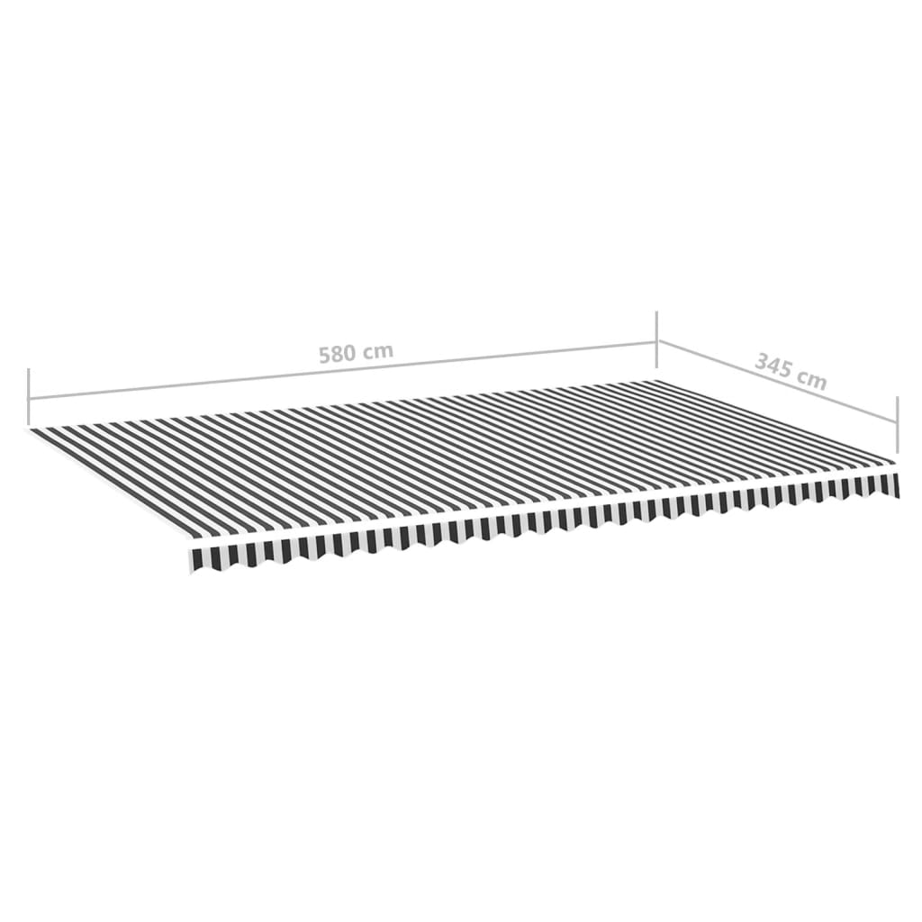 Tessuto di Ricambio per Tenda da Sole Antracite e Bianco 6x3,5m | homemem39