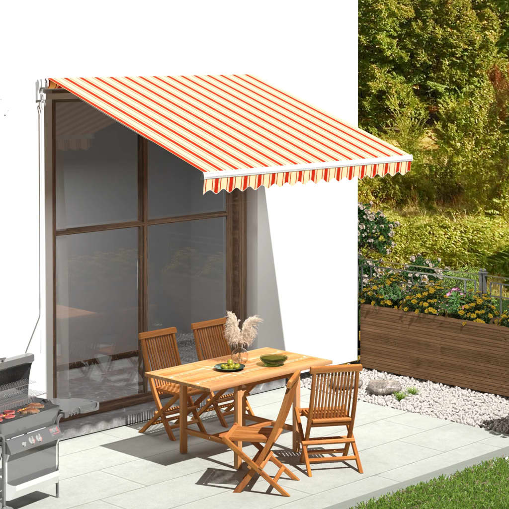 Tessuto di Ricambio per Tenda da Sole Giallo e Arancione 3x2,5 m Poliestere | homemem39