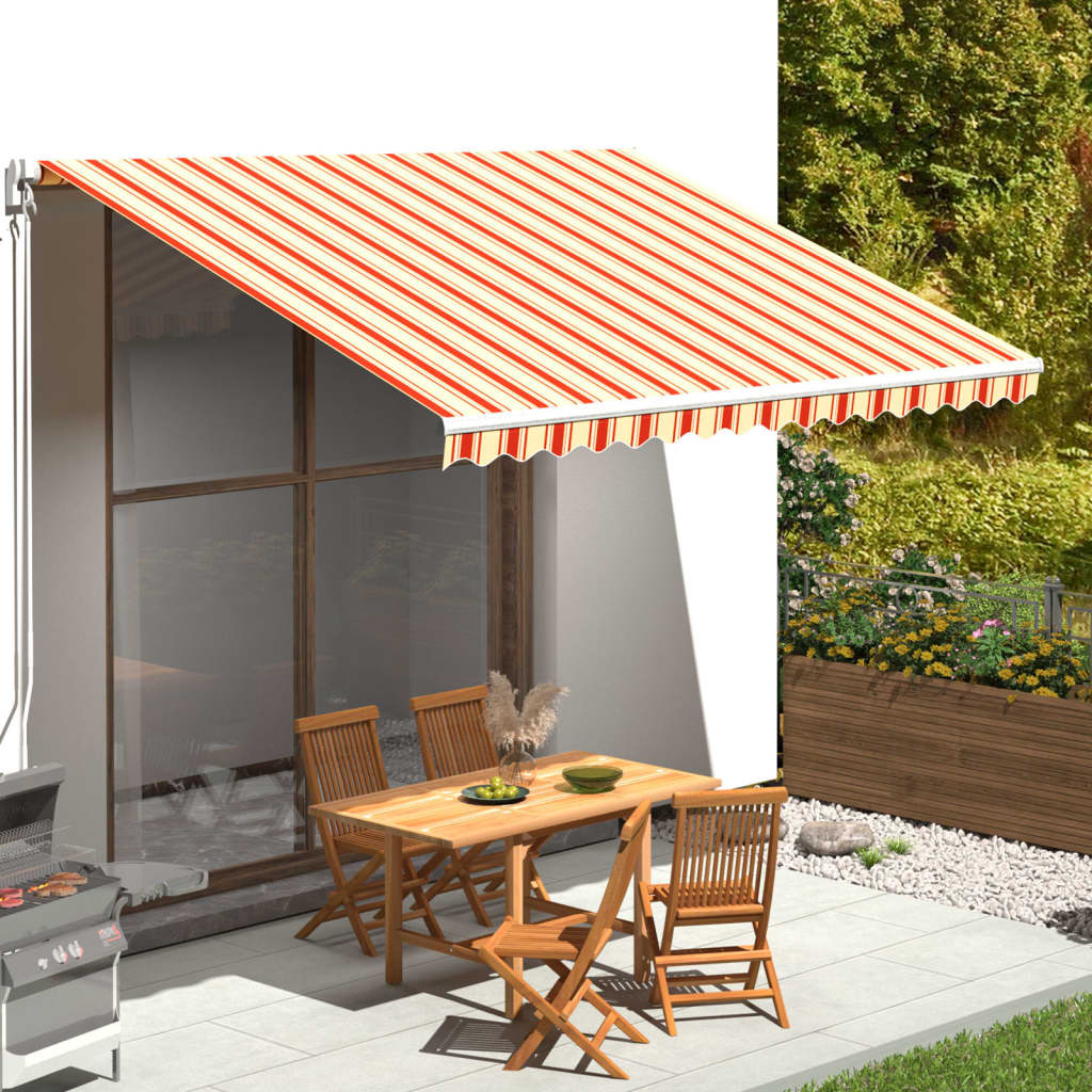Tessuto di Ricambio per Tenda da Sole Giallo e Arancio 4x3,5 m - homemem39