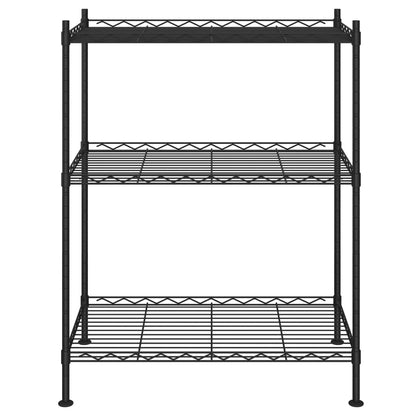 Scaffale a 3 Livelli 60x35x76 cm Nero 150 kg - homemem39