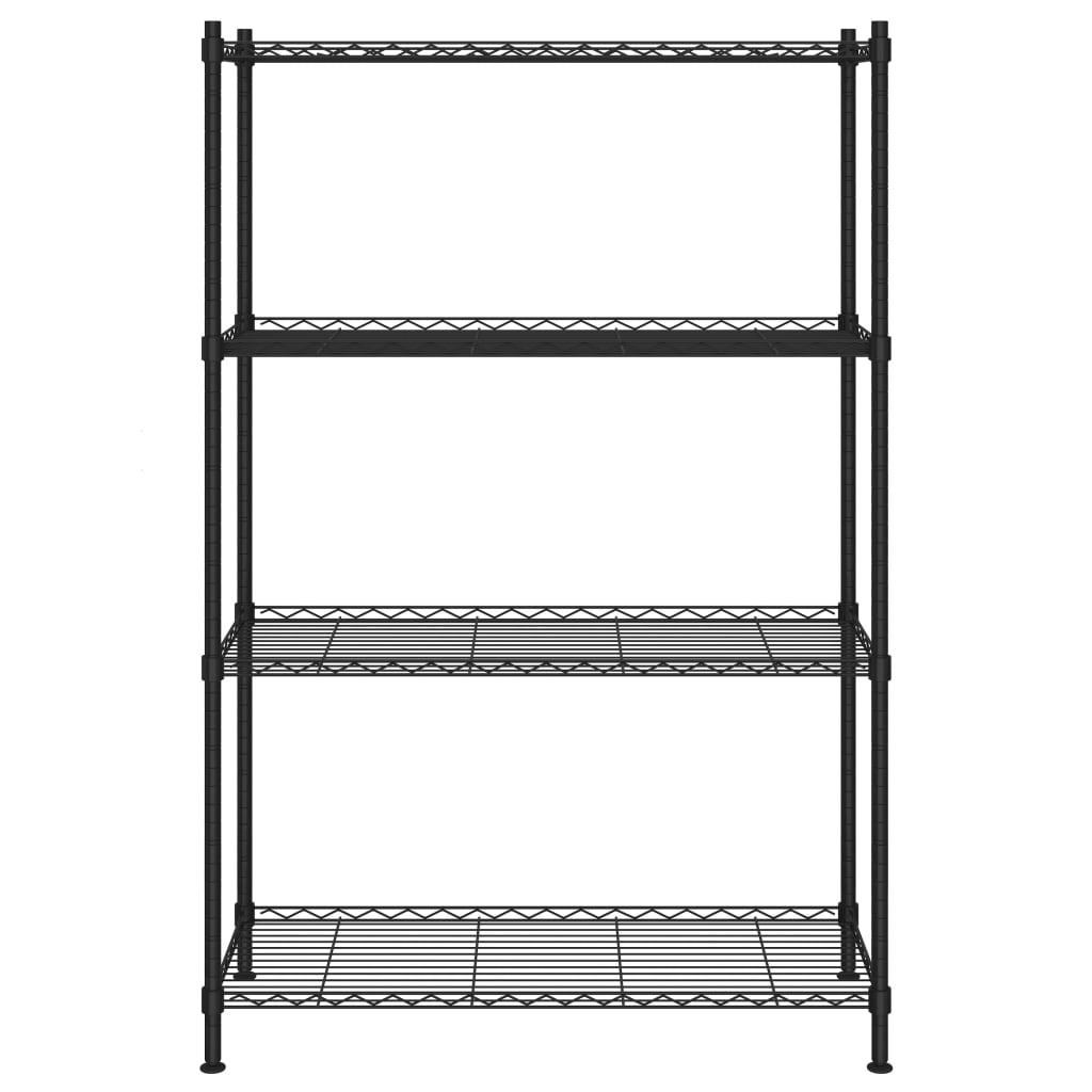 Scaffale a 4 Livelli 90x35x137 cm Nero 200 kg - homemem39
