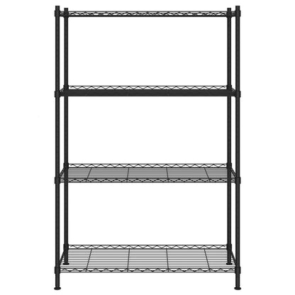 Scaffale a 4 Livelli 90x35x137 cm Nero 200 kg - homemem39
