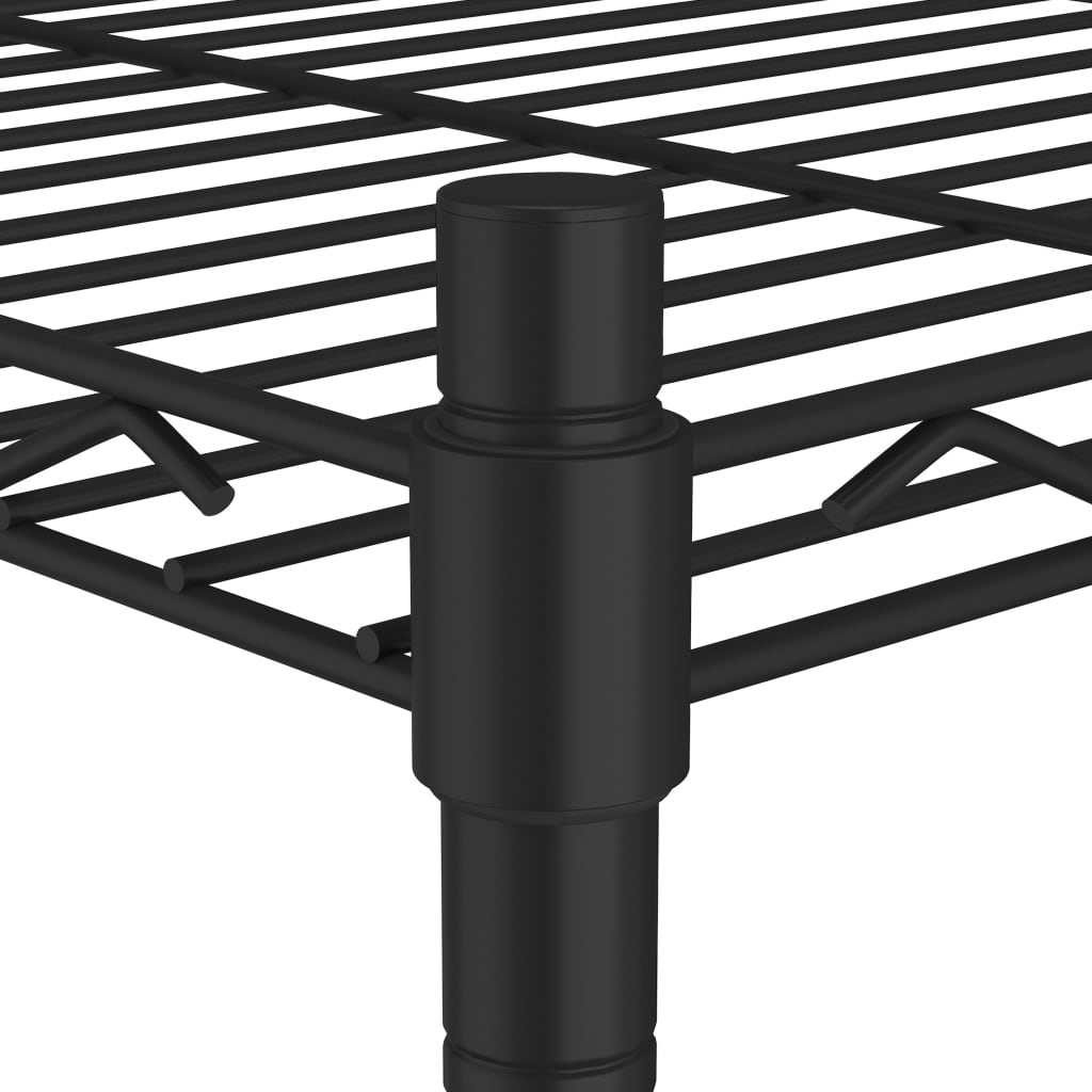 Scaffale a 4 Livelli 90x35x137 cm Nero 200 kg | homemem39