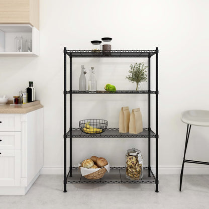 Scaffale a 4 Livelli 90x35x137 cm Nero 200 kg | homemem39