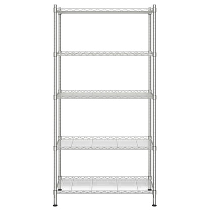 Scaffale a 5 Livelli 90x35x180 cm Cromato 250 kg - homemem39