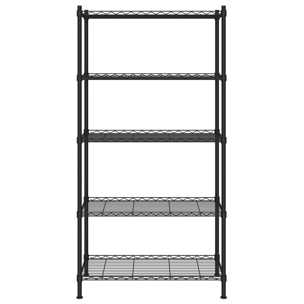 Scaffale a 5 Livelli 90x35x180 cm Nero 250 kg