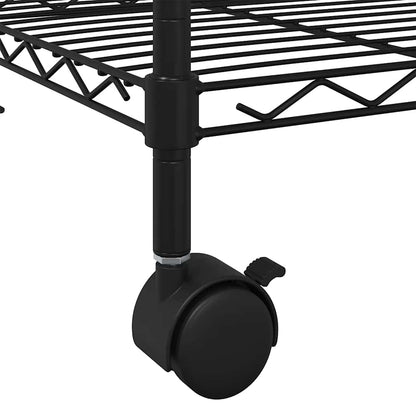 Scaffale a 3 Livelli con Ruote 60x35x81 cm Nero 150 kg | homemem39