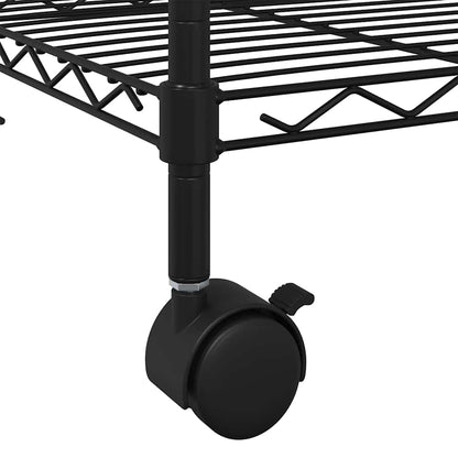 Scaffale a 5 Livelli con Ruote 75x35x155 cm Nero 250 kg | homemem39