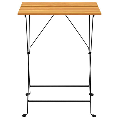 Set da Bistrot 3 pz Pieghevole in Legno Massello di Acacia