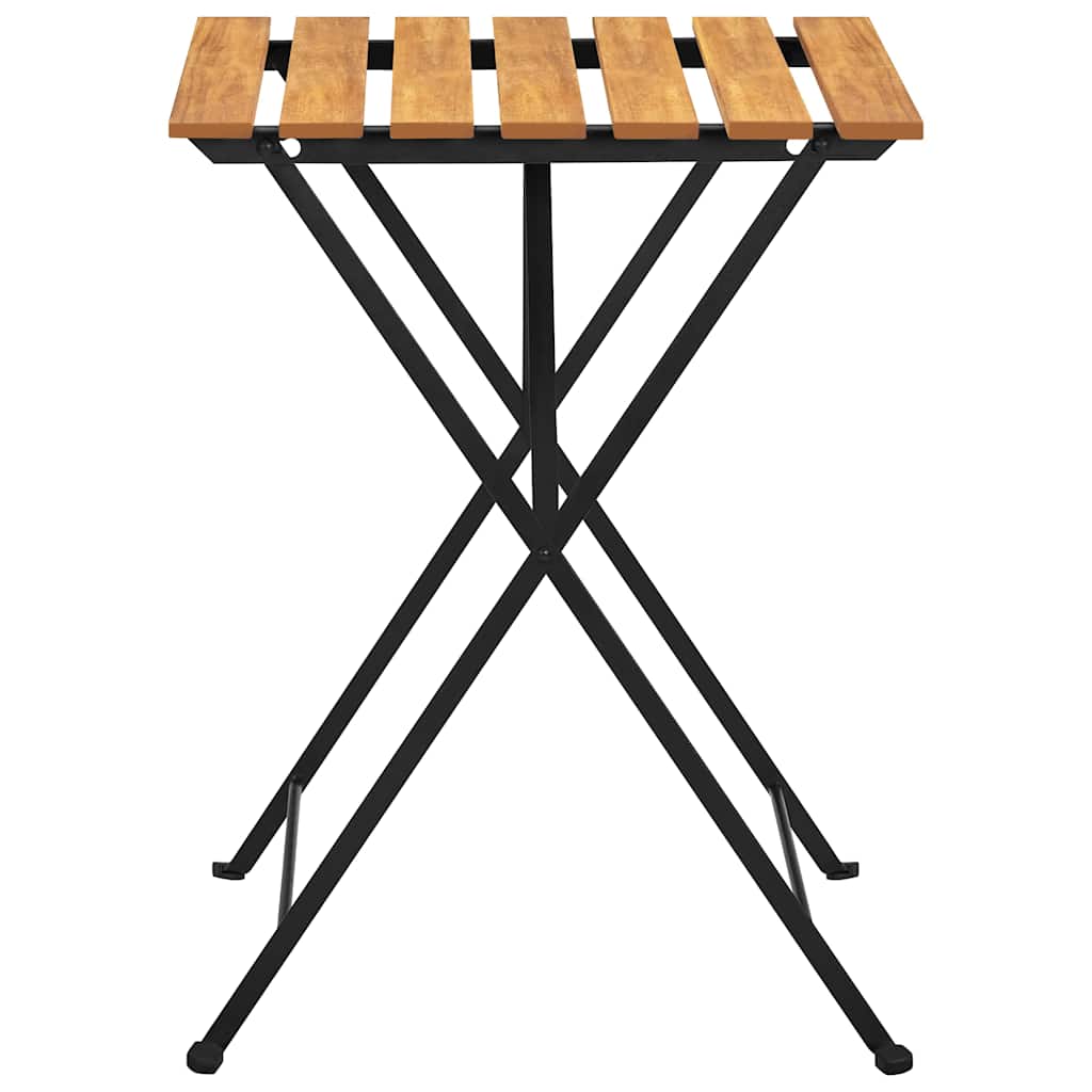 Set da Bistrot 3 pz Pieghevole in Legno Massello di Acacia