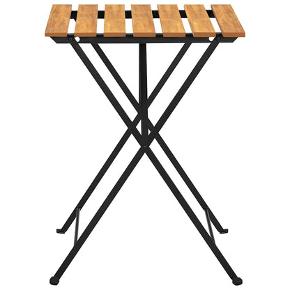 Set da Bistrot 3 pz Pieghevole in Legno Massello di Acacia