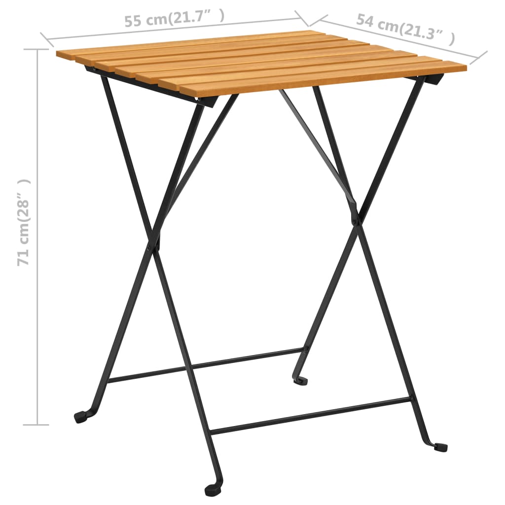 Tavolo da Bistrot 55x54x71 cm in Legno Massello di Acacia - homemem39