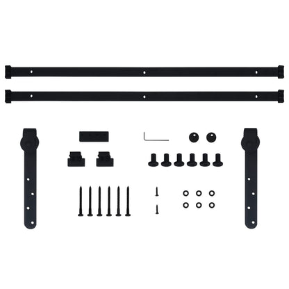 Kit Mini Porta Scorrevole Stalla in Acciaio al Carbonio 183 cm