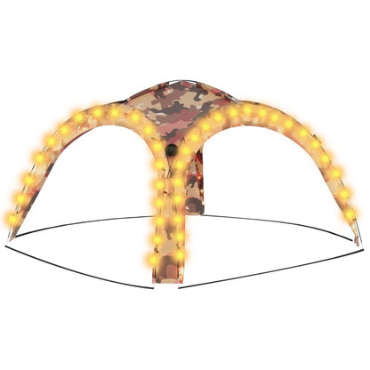 Tenda per Feste con LED e 4 Pareti 3,6x3,6x2,3 m Mimetica - homemem39