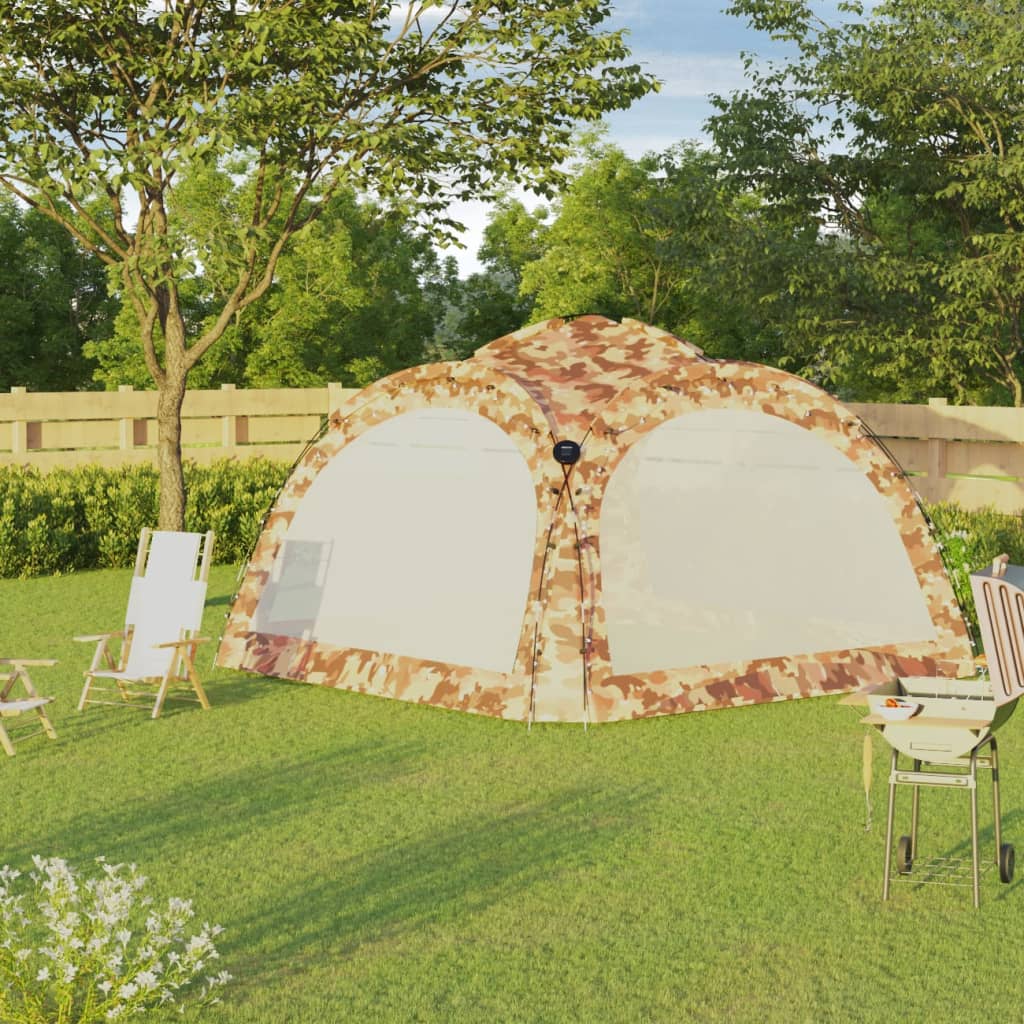 Tenda per Feste con LED e 4 Pareti 3,6x3,6x2,3 m Mimetica - homemem39