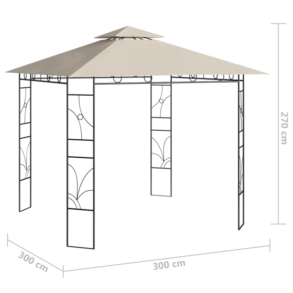 Gazebo 3x3x2,7 m Crema 160 g/m² - homemem39