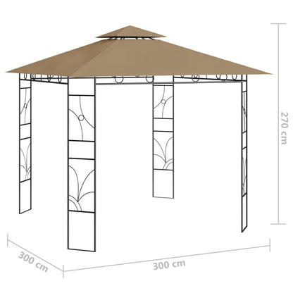 Gazebo 3x3x2,7 m Grigio Talpa 160 g/m² - homemem39