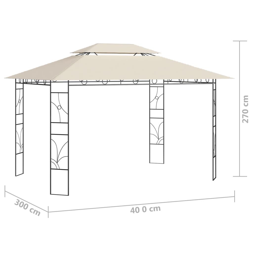 Gazebo 4x3x2,7 m Crema 160 g/m² - homemem39