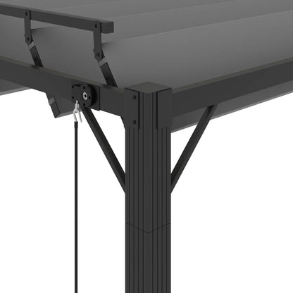 Gazebo con Tetto a Lamelle 3x3 m in Tessuto Antracite/Alluminio | homemem39