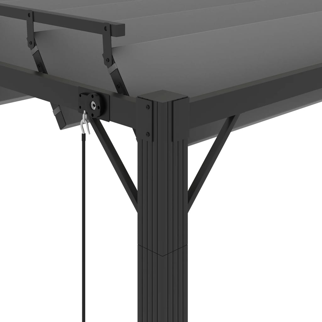 Gazebo con Tetto a Lamelle 3x4 m in Tessuto Antracite/Alluminio | homemem39