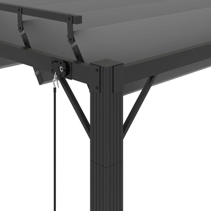 Gazebo con Tetto a Lamelle 3x4 m in Tessuto Antracite/Alluminio | homemem39