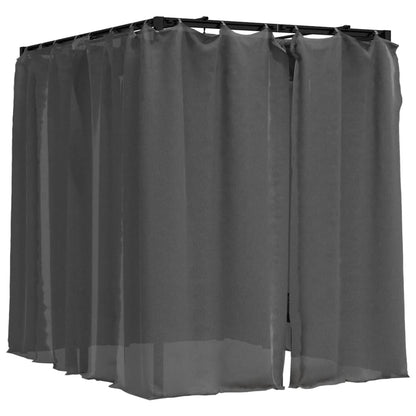 Lettino Prendisole Doppio Tende Laterali e Superiori Antracite