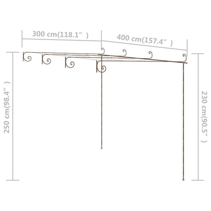 Pergolato da Giardino Marrone Anticato 4x3x2,5 m in Ferro | homemem39