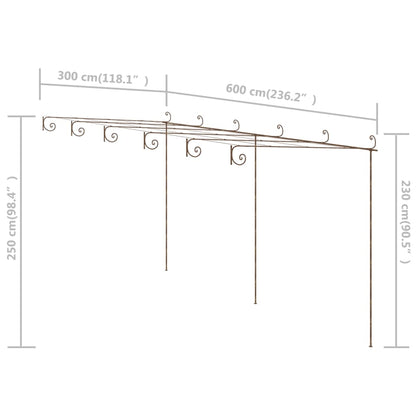 Pergolato da Giardino Marrone Anticato 6x3x2,5 m in Ferro | homemem39