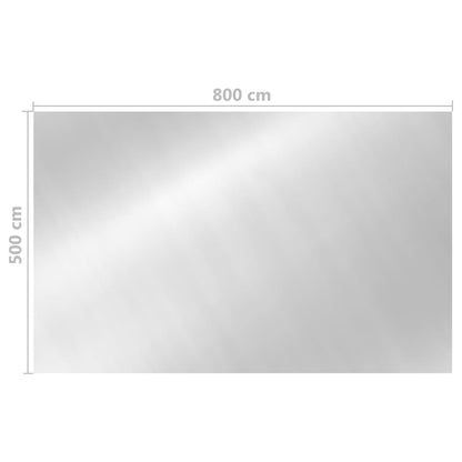Copripiscina Rettangolare 800x500 cm in PE Argento | homemem39