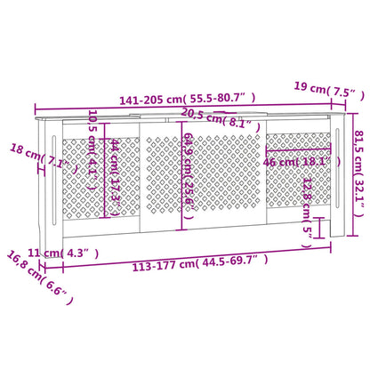 Copertura per Radiatore Nera in MDF 205 cm