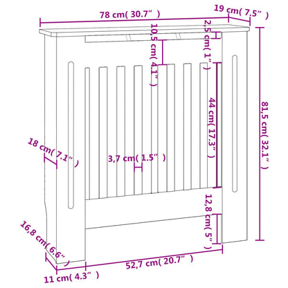 Copertura per Radiatore Grigia in MDF 78 cm