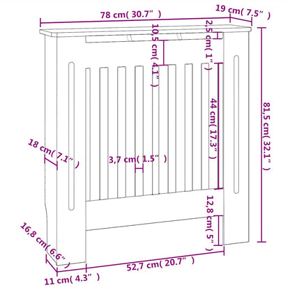 Copertura per Radiatore Grigia in Legno Multistrato 78 cm