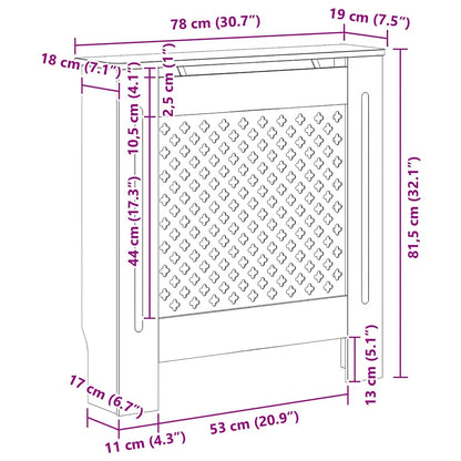 White Radiator Cover in MDF 78 cm
