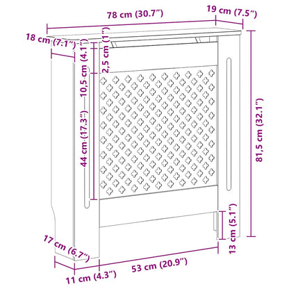 Copertura per Radiatore Grigia in MDF 78 cm | homemem39