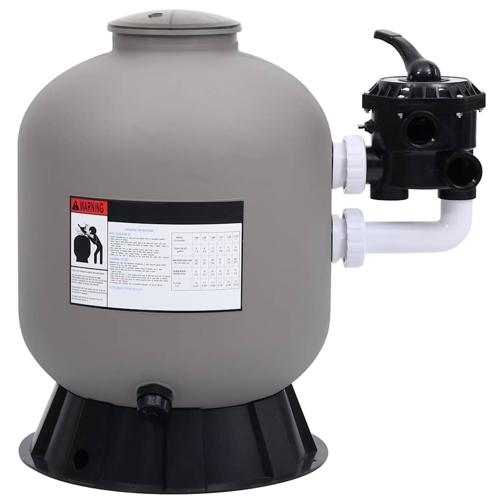 Filtro a Sabbia Laterale per Piscine Valvola 6 Vie 350mm Grigio | homemem39