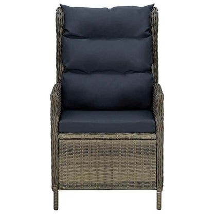 Sedia da Giardino Reclinabile con Cuscini in Polyrattan Marrone - homemem39