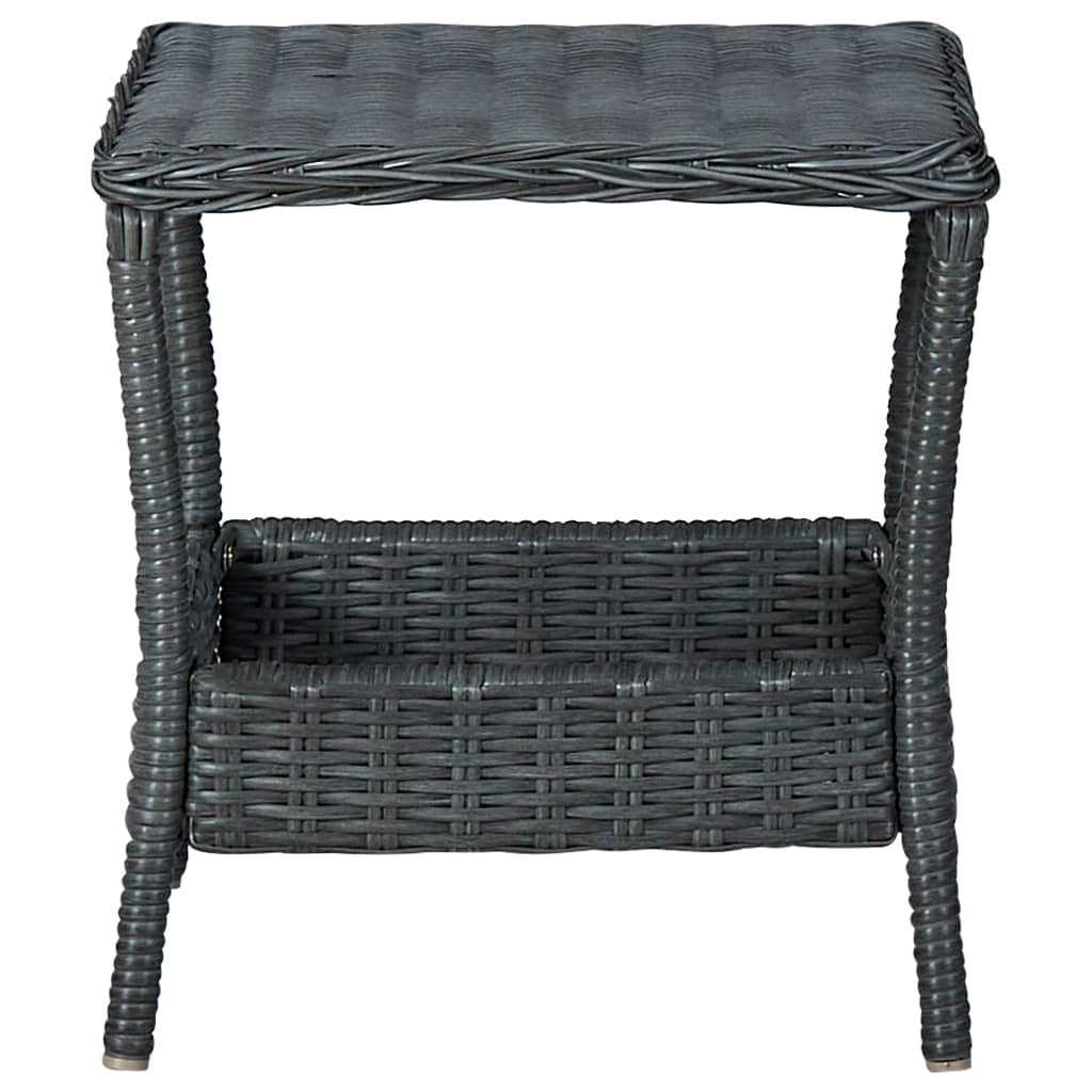 Tavolo da Giardino Grigio Scuro 45x45x46,5 cm in Polyrattan - homemem39