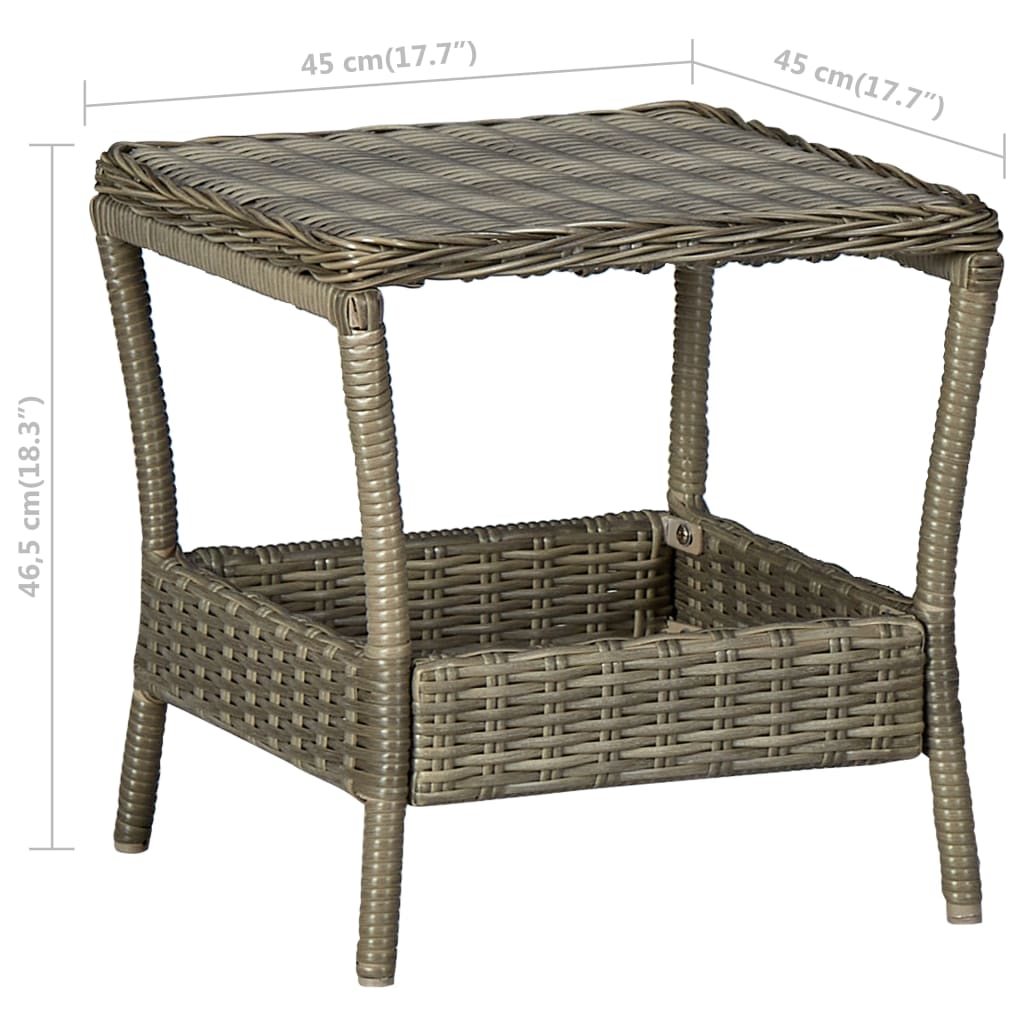 Tavolo da Giardino Marrone 45x45x46,5 cm in Polyrattan - homemem39