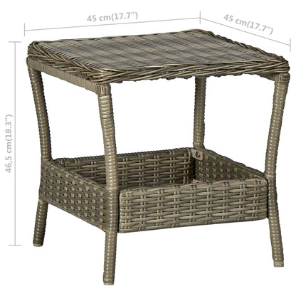 Tavolo da Giardino Marrone 45x45x46,5 cm in Polyrattan - homemem39