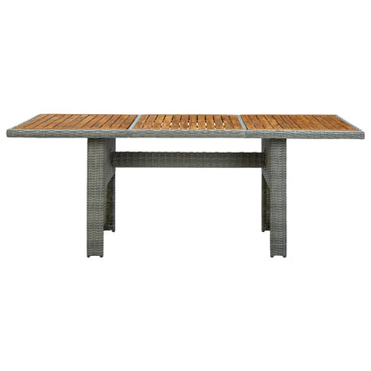 Tavolo da Giardino Grigio Chiaro in Polyrattan e Legno Acacia | homemem39