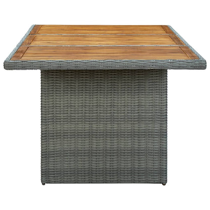Tavolo da Giardino Grigio Chiaro in Polyrattan e Legno Acacia | homemem39