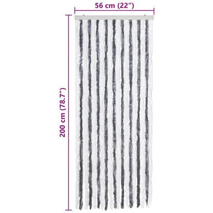 Zanzariera Grigio e Bianco 56x200 cm Ciniglia - homemem39