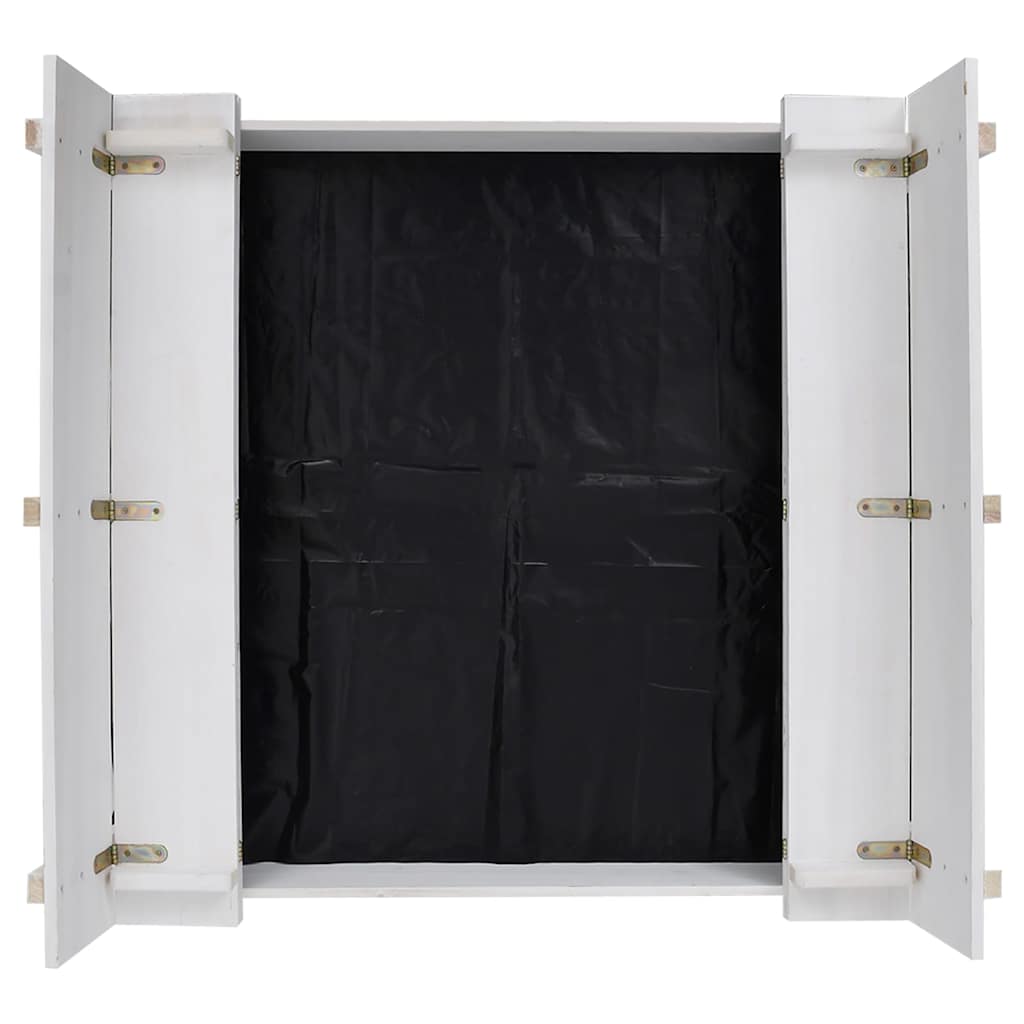 Sabbiera in Legno di Abete Bianca 95x90x15 cm - homemem39