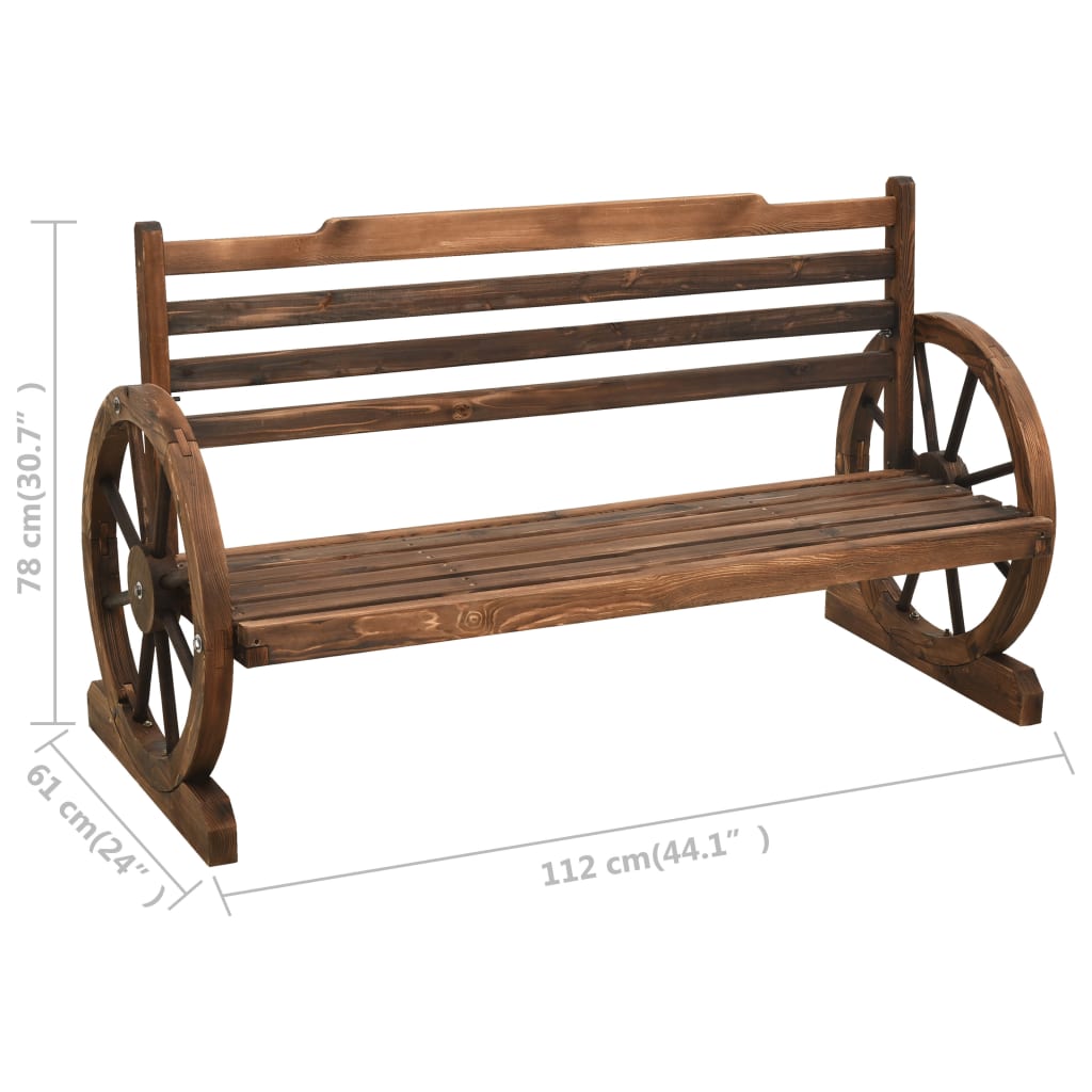 Panchina da Giardino 112 cm in Legno Massello di Abete - homemem39