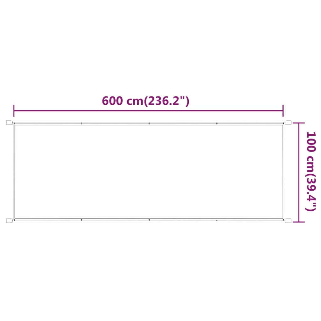 Paravento Verticale Bianco 100x600 cm Tessuto Oxford - homemem39